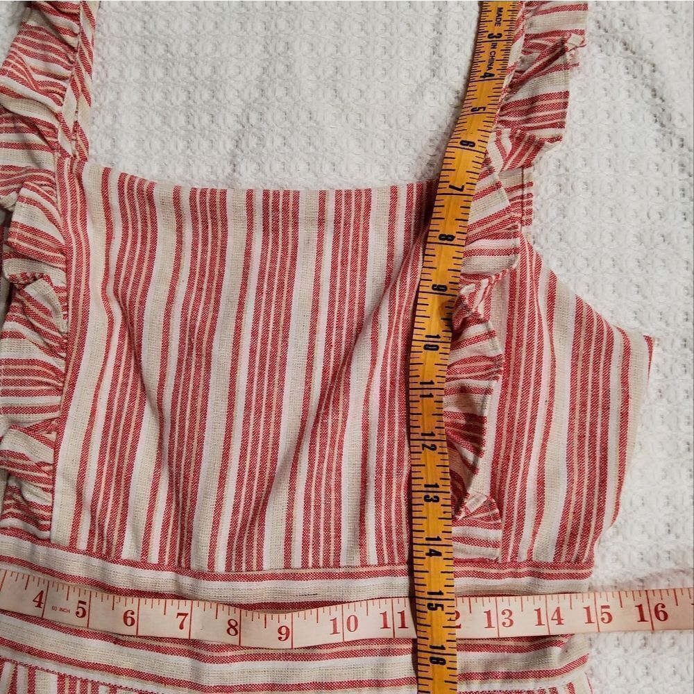 Lulus Emilia Rae Striped Ruffle Culotte Jumpsuit Size M - Picture 11 of 15